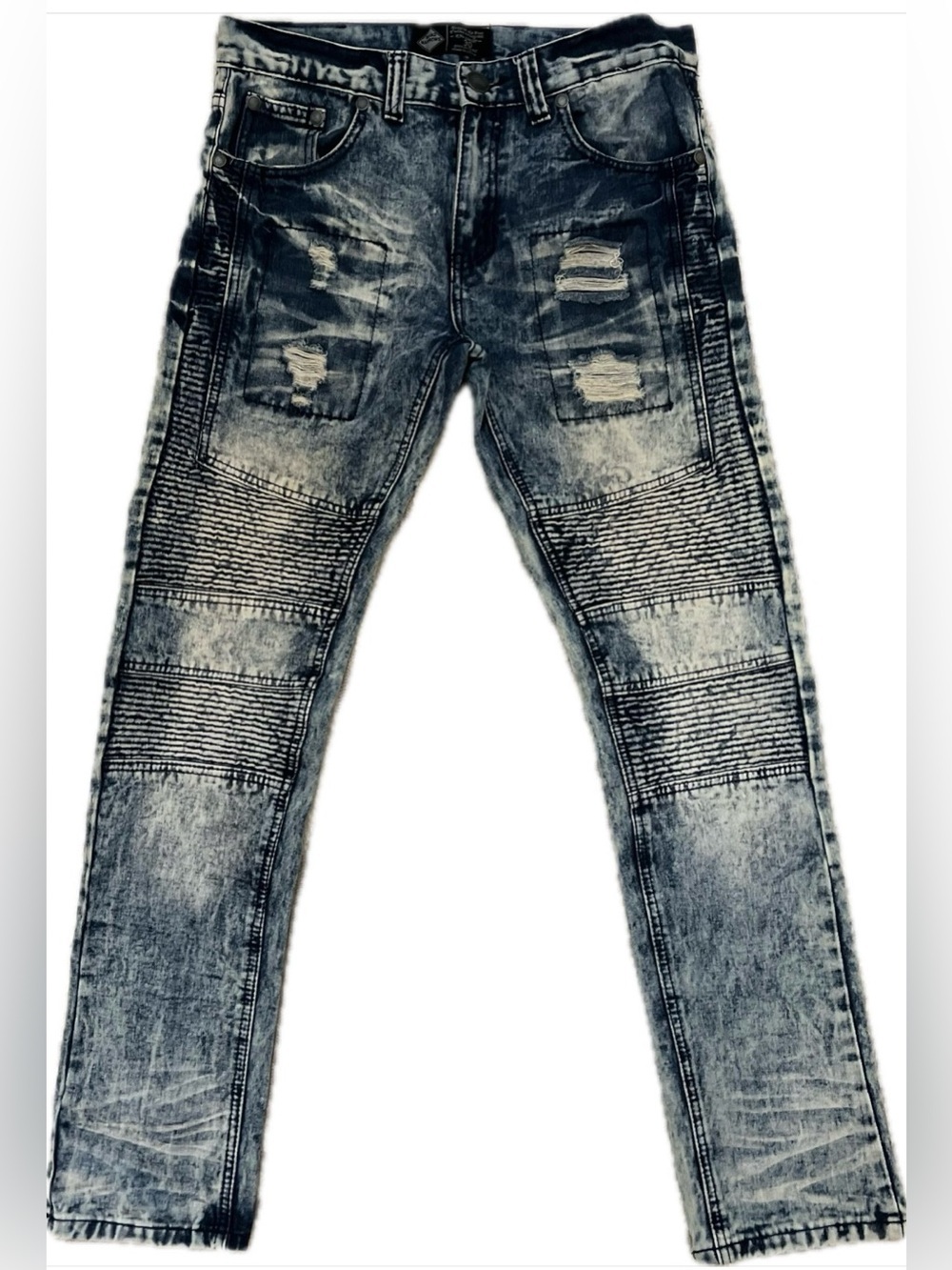 🔥 Road Narrows Distressed Moto Jeans - Men’s Size 30 - Bold Streetwear